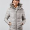 Lakeland Leather Pica Hooded Padded Leather Coat In Grey | Coats & Outerwear