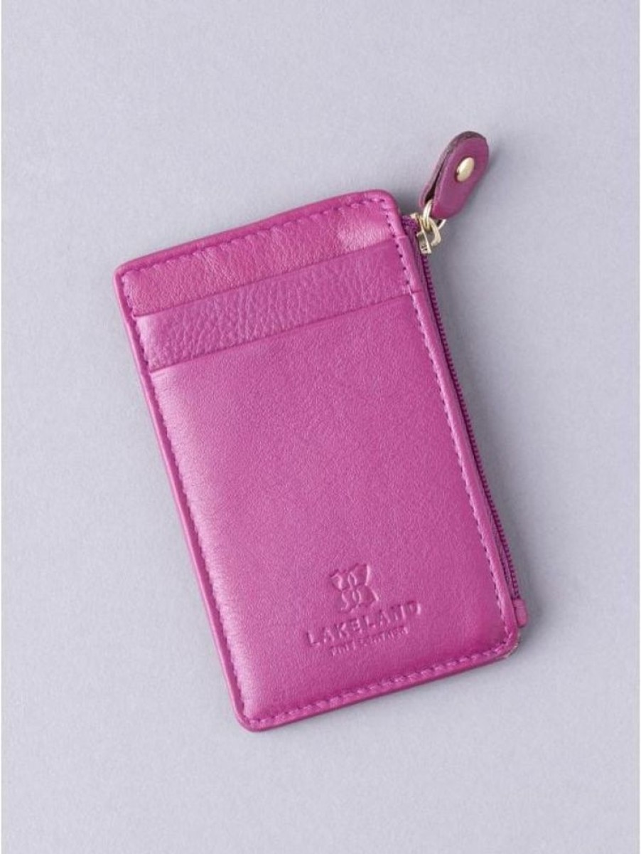 Lakeland Leather Lakeland Leather Keyring Card Holder In Cranberry Pink | Purses & Card Holders