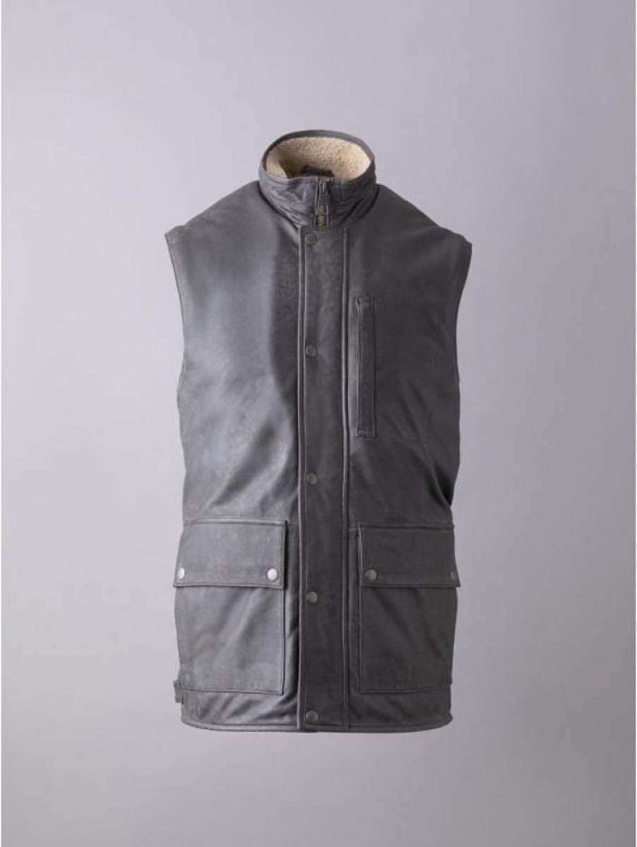 Lakeland Leather Giles Leather Gilet In Dark Brown | Coats & Outerwear