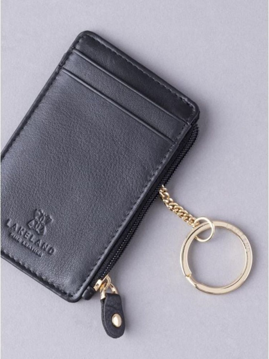 Lakeland Leather Lakeland Leather Keyring Card Holder In Black | Purses & Card Holders