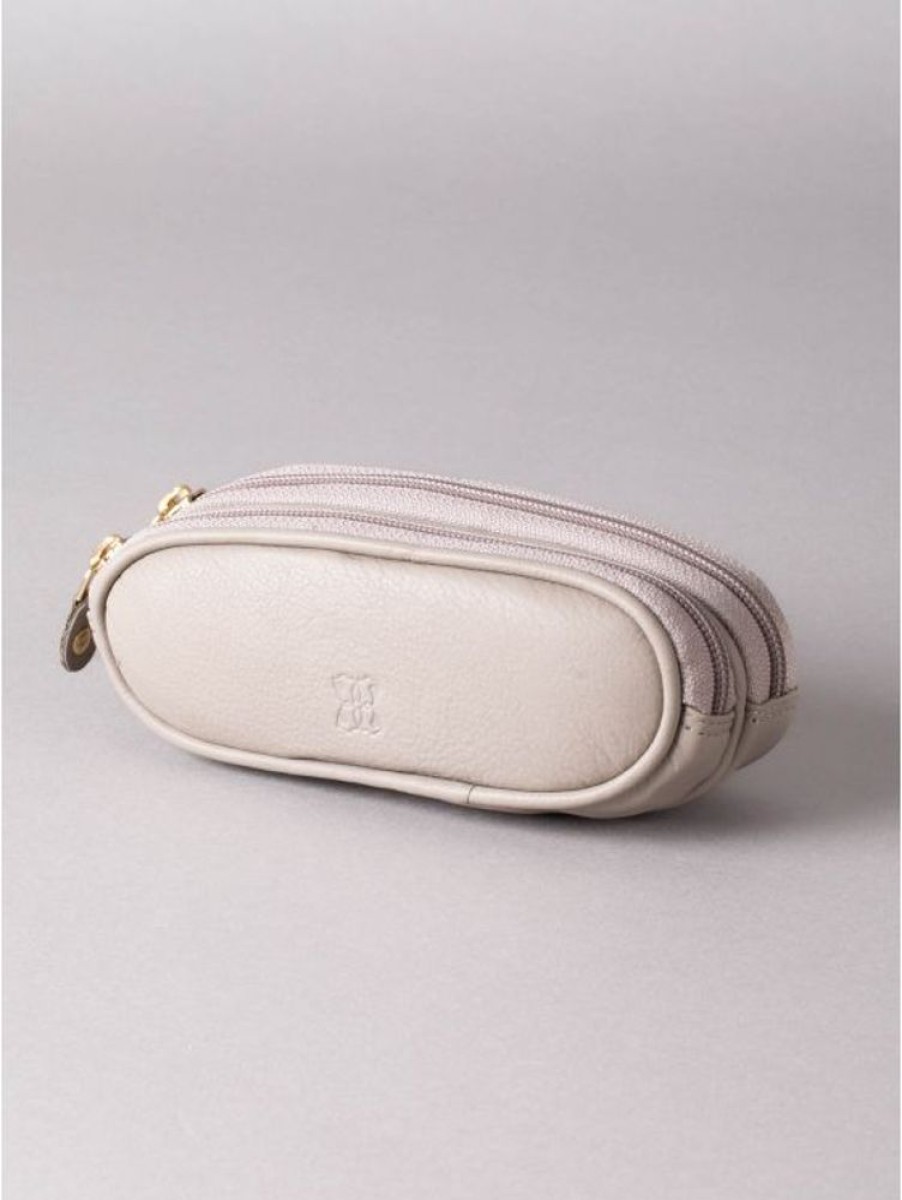 Lakeland Leather Leather Double Glasses Case In Grey | Glasses Cases